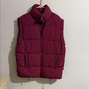 The Body Shop Maroon Quilted Vest
